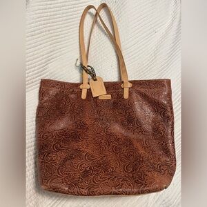 Consuela Brown Embossed Tote